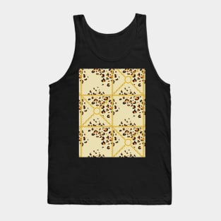 Leopard skin texture with golden chains Tank Top